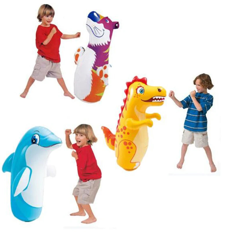 Inflatable Kids Punching Bag – Bounce-Back Boxing Toy | Toki Toy Box – Side View | Toki Toy Box