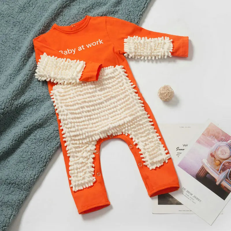 Baby Crawling Mop Romper for Active Little Explorers