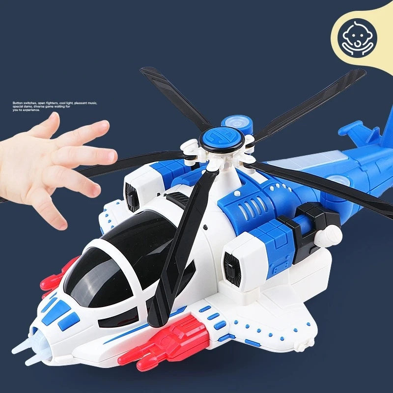 Kids Helicopter Toy – Lights & Sounds Diecast Plane