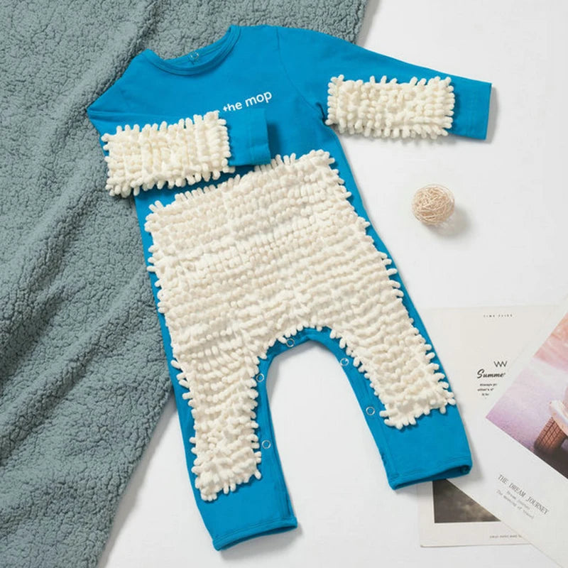 Baby Crawling Mop Romper for Active Little Explorers