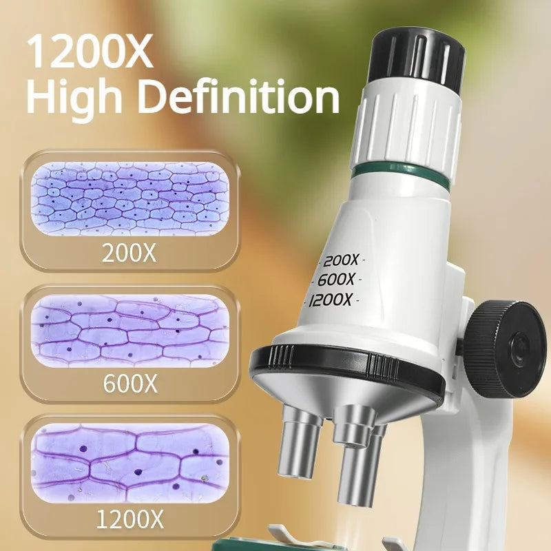 Kids Microscope Kit – 200x-1200x STEM Science Set