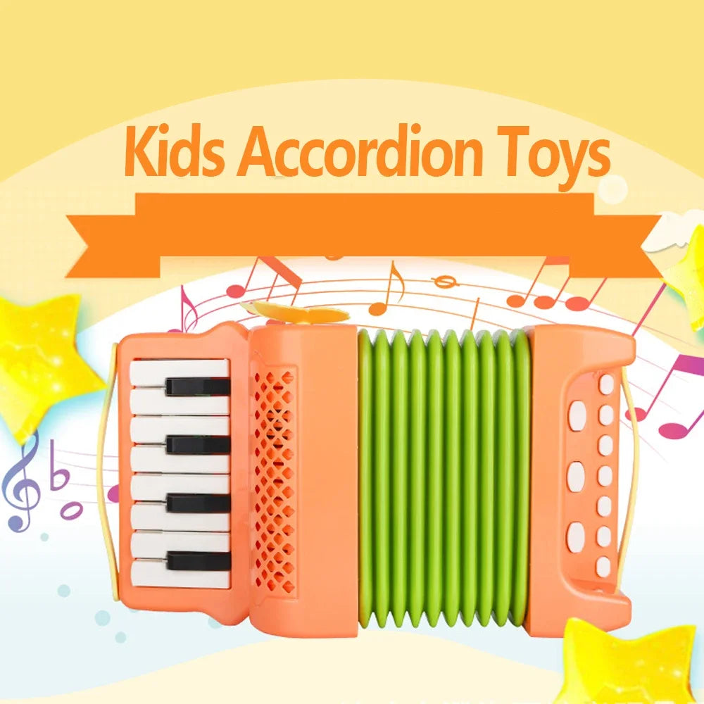 Kids Mini Accordion – Fun Beginner Music Toy – Side View | Toki Toy Box