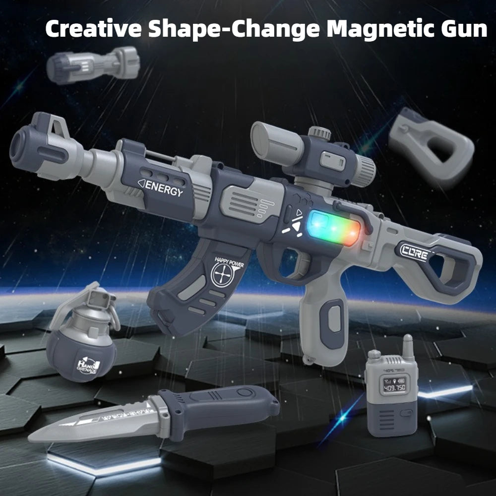 Magnetic DIY Blaster Builder Toy with Sound Effects