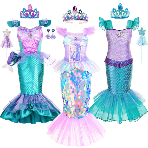Sparkling Ocean Princess Dress for Kids
