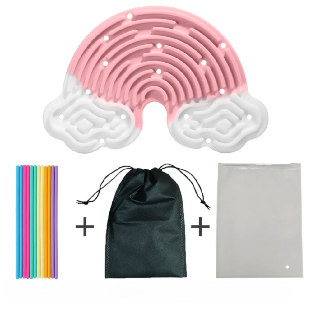 Rainbow String Sensory Board – Double-Sided Fidget