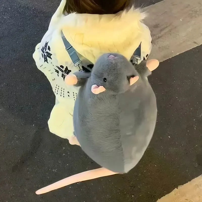 Funny Plush Rat Backpack for Quirky Style