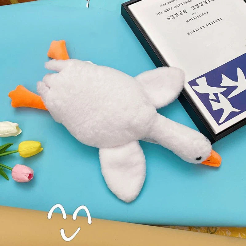 Cute Duck Crossbody Bag for Women – Plush White Goose Shoulder Bag