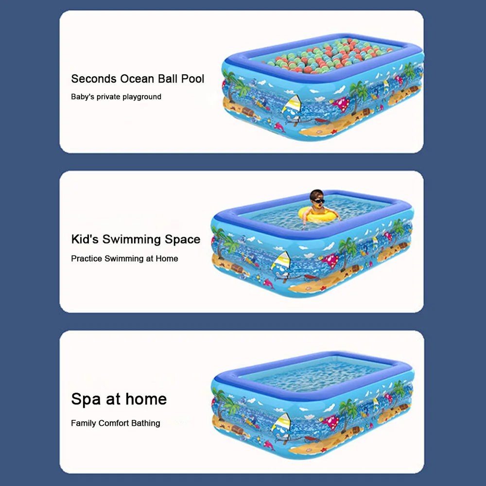 Inflatable Kids Swimming Pool – Portable Summer Splash Pool