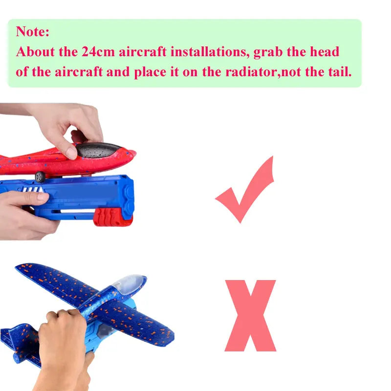 Foam Plane Launcher Set – Long Range Outdoor Fun for Kids