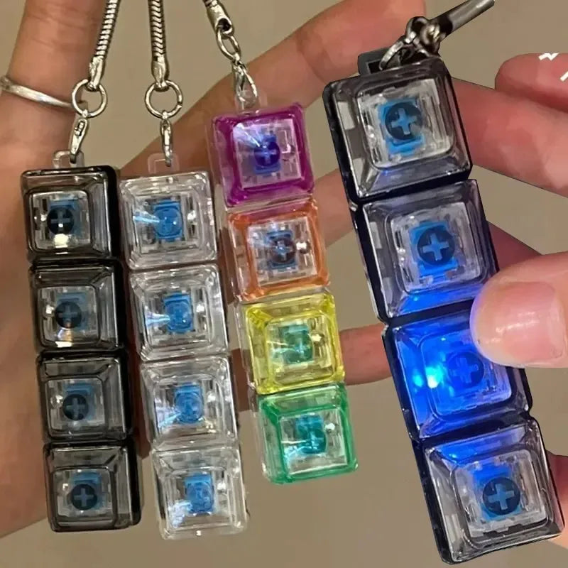 Glow Click Keychain Fidget – Pocket Focus Toy | Toki Toy Box – Detail | Toki Toy Box