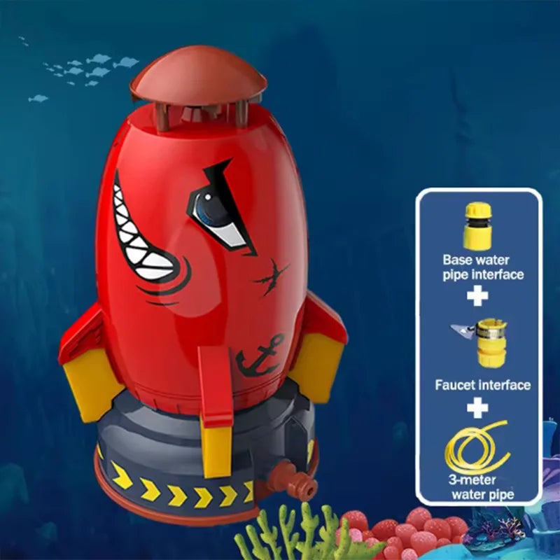 Flying Rocket Sprinkler Water Toy for Backyard Fun