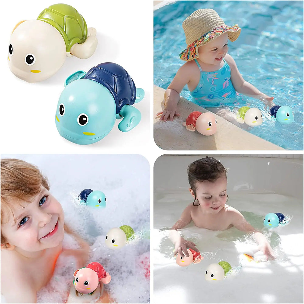 Wind-Up Swimming Turtle Bath Toys – 3 Pack for Kids
