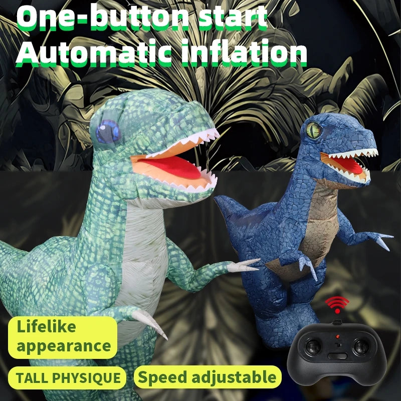 Extra Large Remote Control Tyrannosaurus Rex - Walking, Screaming, Inflatable Dinosaur Toy – Detail | Toki Toy Box