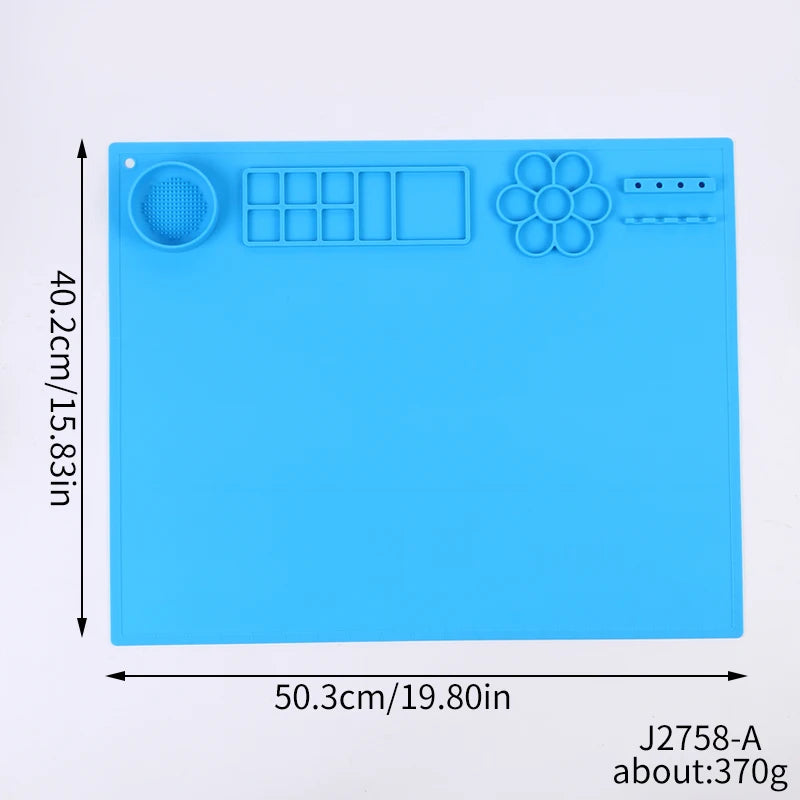 Silicone Art Mat with Brush Holder for Creative Kids