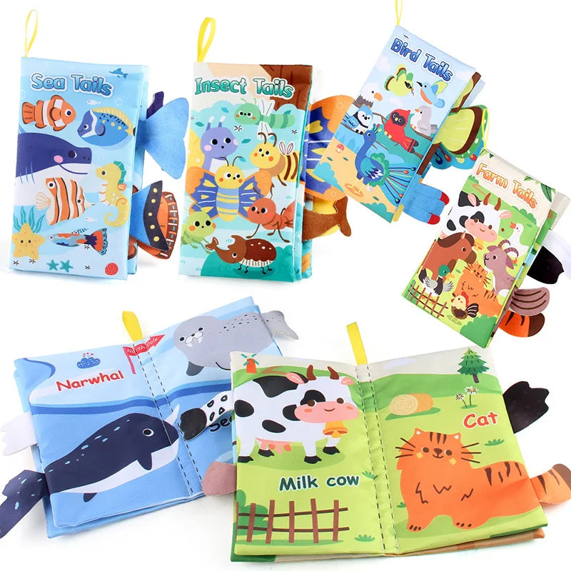 Baby Sensory Cloth Book with Animal Tails