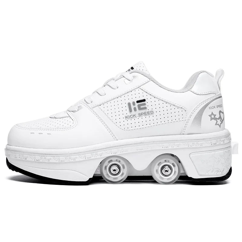 Transform Roller Shoes With Hidden Wheels