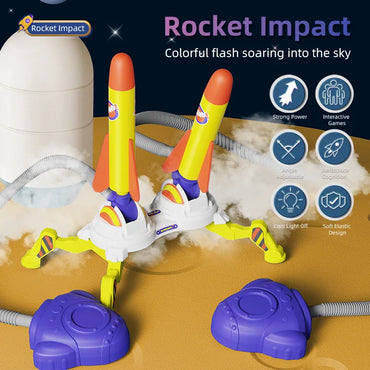 Air Rocket Launcher Toy with Foot Pump – Outdoor Jump & Stomp Play Set for Kids