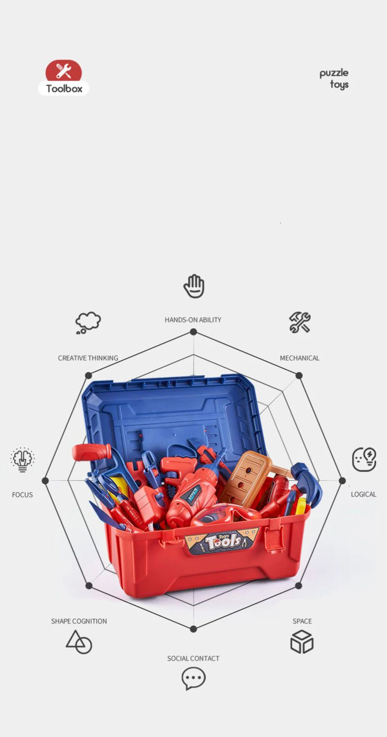 Kids Electric Drill Workbench – 46-48 Piece Tool Set