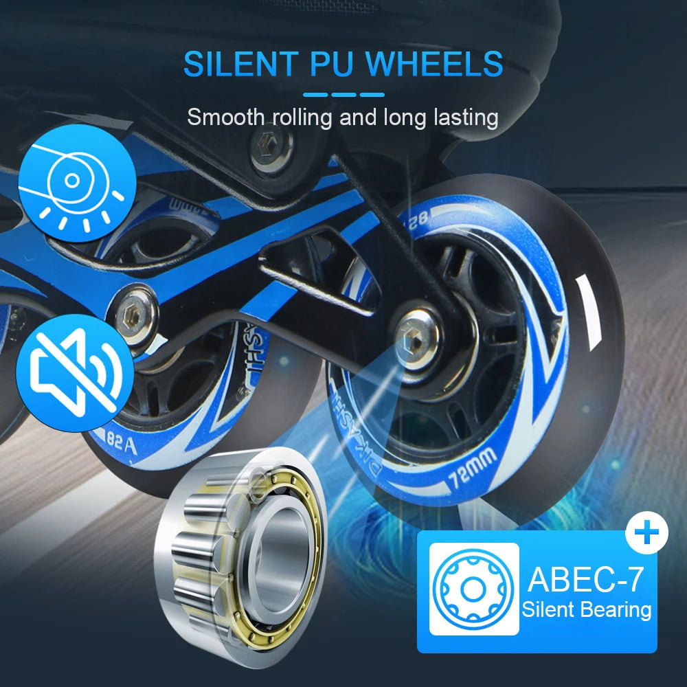 Adjustable Kids Inline Skates with Light-Up Wheels