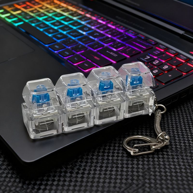 Glowing Keycap Fidget Keychain – Stress Relief Click Toy – Detail | Toki Toy Box