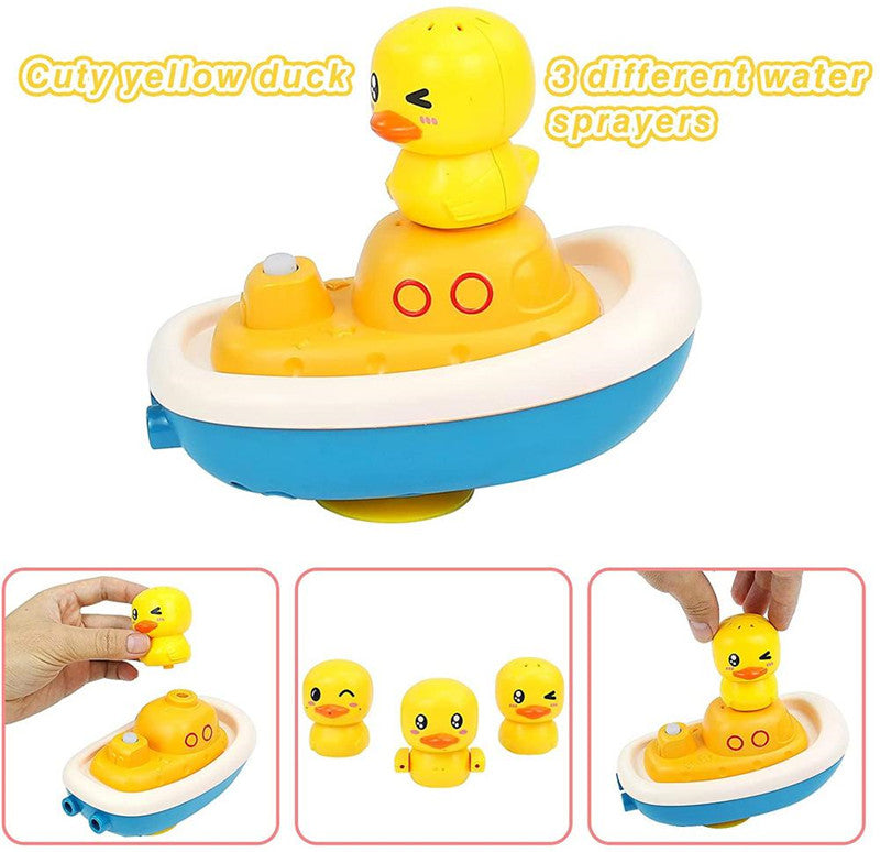 Children Playing In The Water Baby Little Yellow Duck Electric Water Jet Pirate Ship – Whats Included | Toki Toy Box