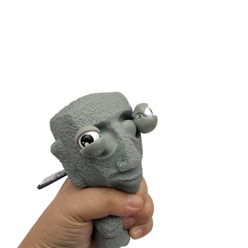 Rock face ball - wild squeeze fun – Side View | Toki Toy Box