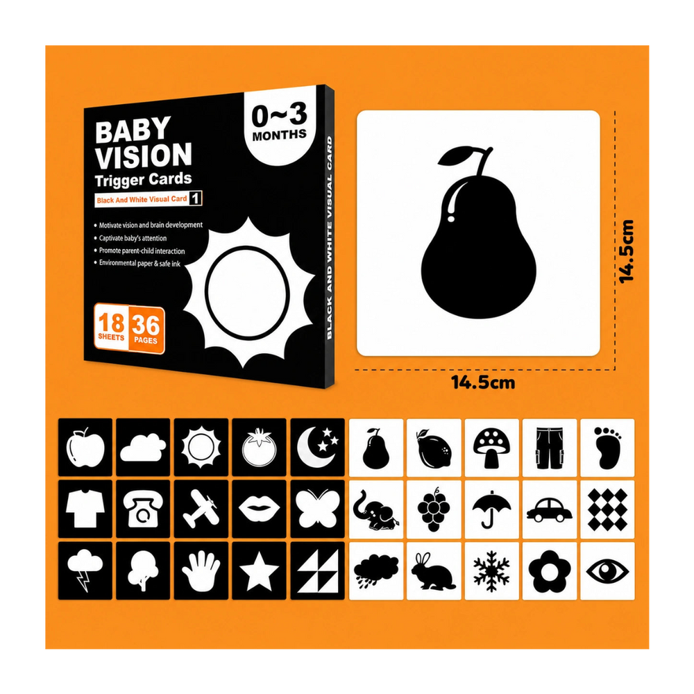 High Contrast Baby Flash Cards – 18 Cards - Toki Toy Box
