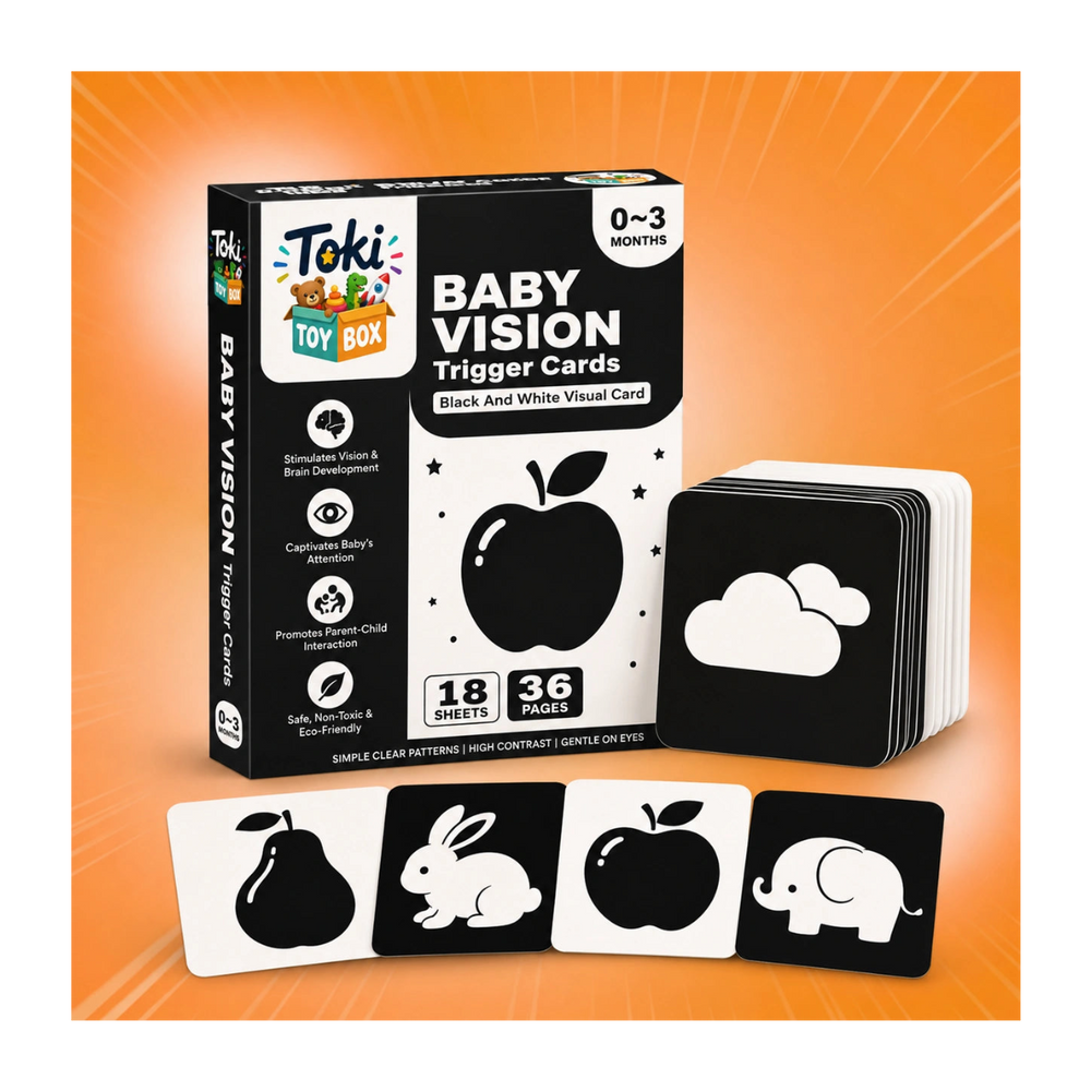 High Contrast Baby Flash Cards – 18 Cards - Toki Toy Box