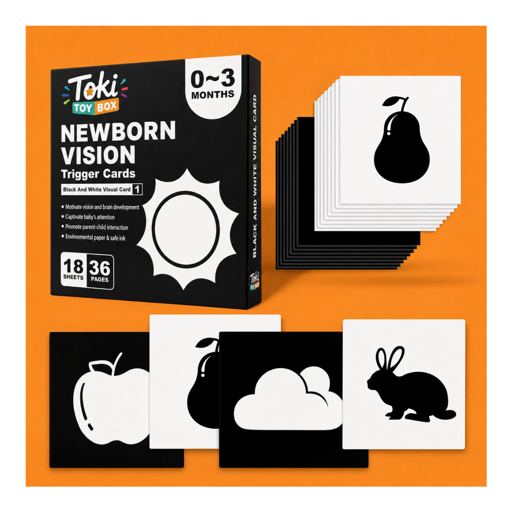 High Contrast Baby Flash Cards – 18 Cards - Toki Toy Box