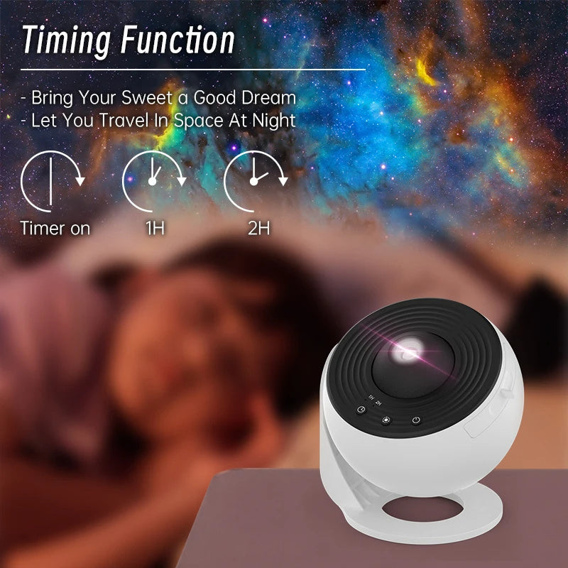 360° Galaxy Star Projector – Night Sky Lamp with Timer – View 11 | Toki Toy Box