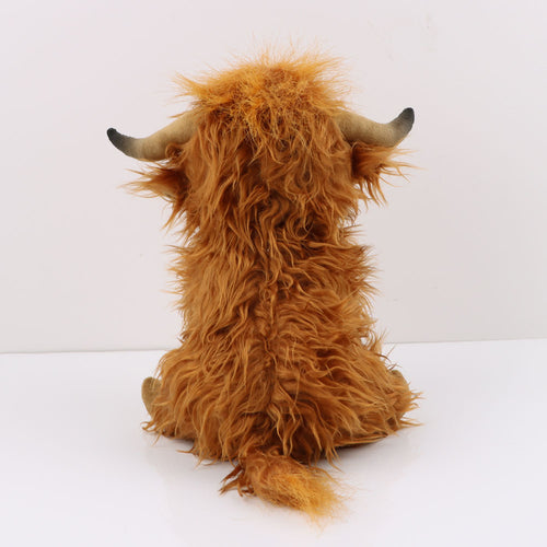 Fluffy Highland Cow Plush – Soft Shaggy Farm Buddy - Toki Toy Box