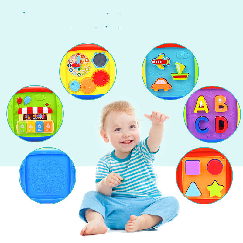 Bead maze and spinner side of the activity cube