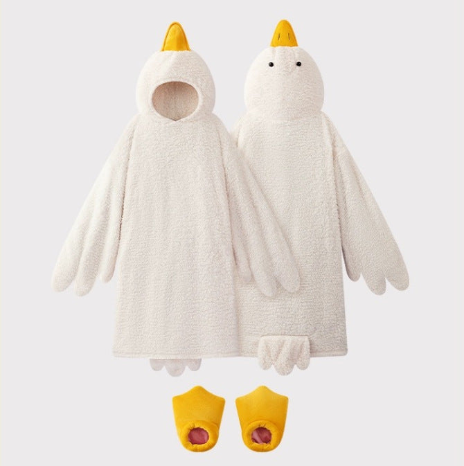 Goose onesie fleece pajama set – gray colorway