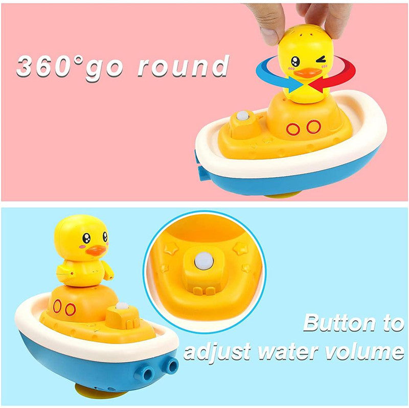 Children Playing In The Water Baby Little Yellow Duck Electric Water Jet Pirate Ship – Size Reference | Toki Toy Box