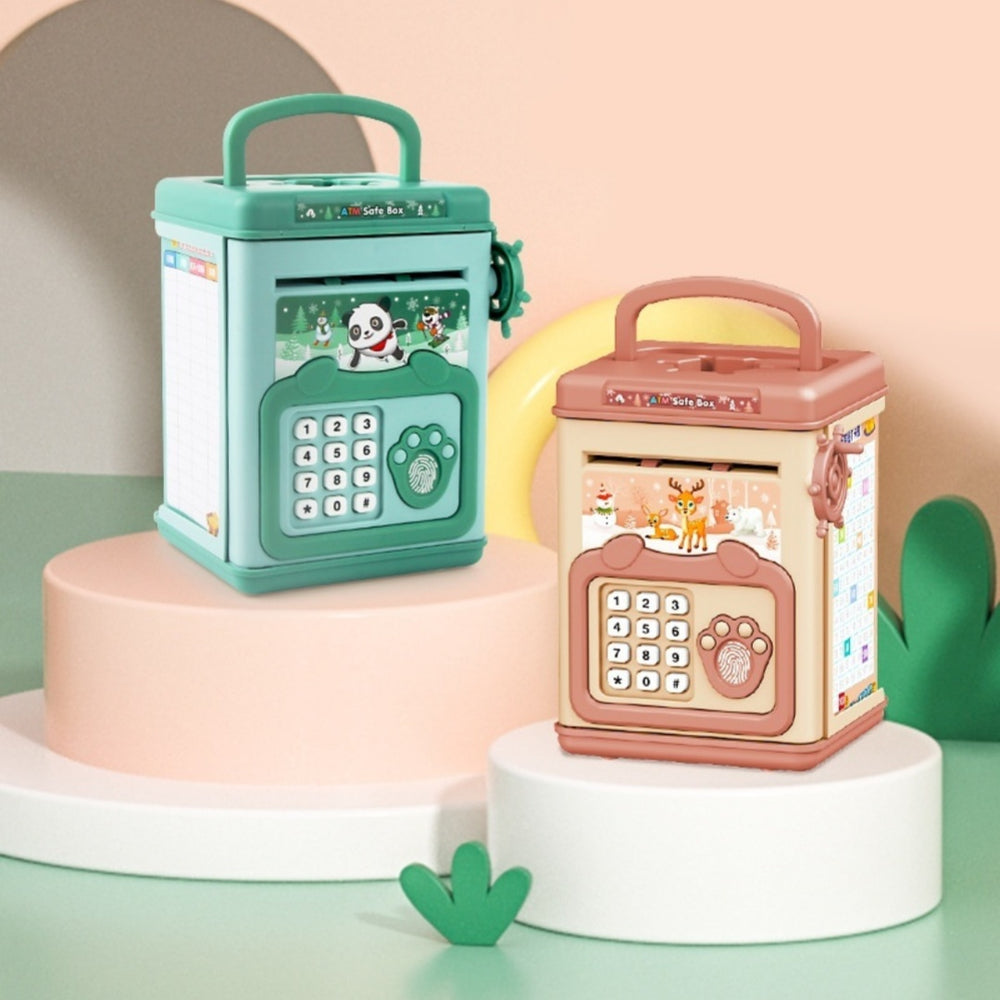 Fingerprint password savings bank with its digital keypad