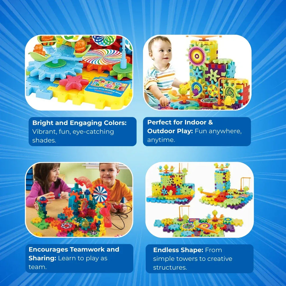 Motorized Gear Building Blocks – 101pc STEM Set