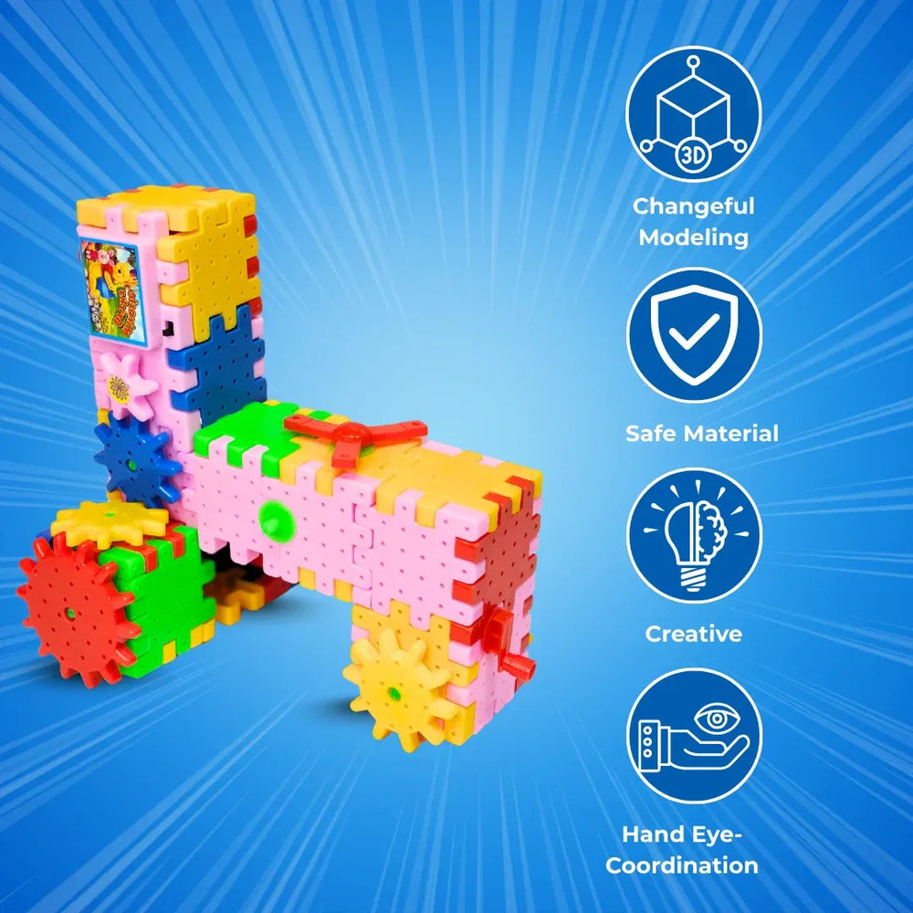 Motorized Gear Building Blocks – 101pc STEM Set