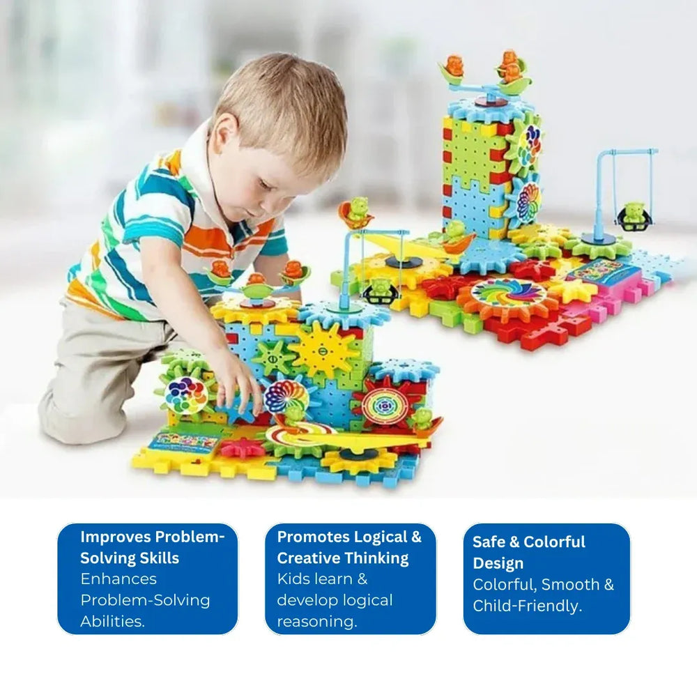 Motorized Gear Building Blocks – 101pc STEM Set