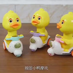 Cute Duck Press Car – Mini Baby Motorcycle Toy with 360° Rotation & Anti-Collision Design