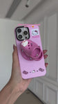 Cute Korean Kitty Crocs Magnetic Stand Case for iPhone 13–16 Pro Max