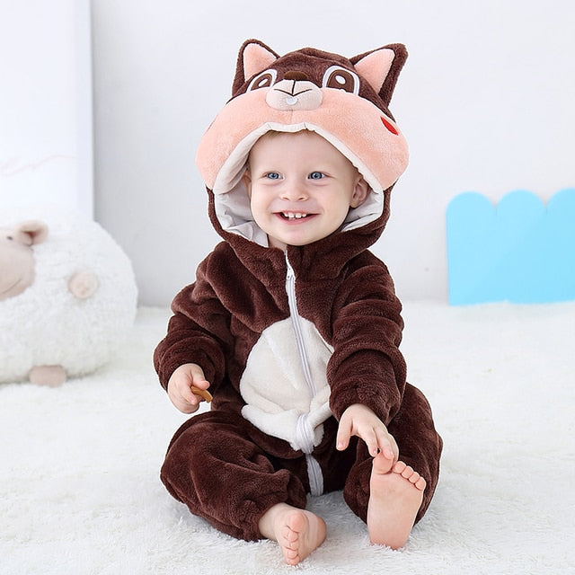 Baby Hooded Cartoon Romper – Cozy Cute Outfit – Size Reference | Toki Toy Box