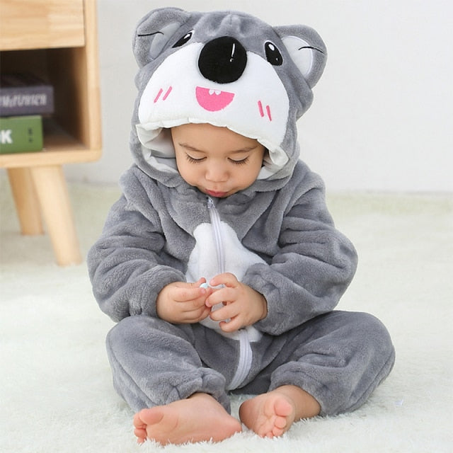Baby Hooded Cartoon Romper – Cozy Cute Outfit – Color Options | Toki Toy Box