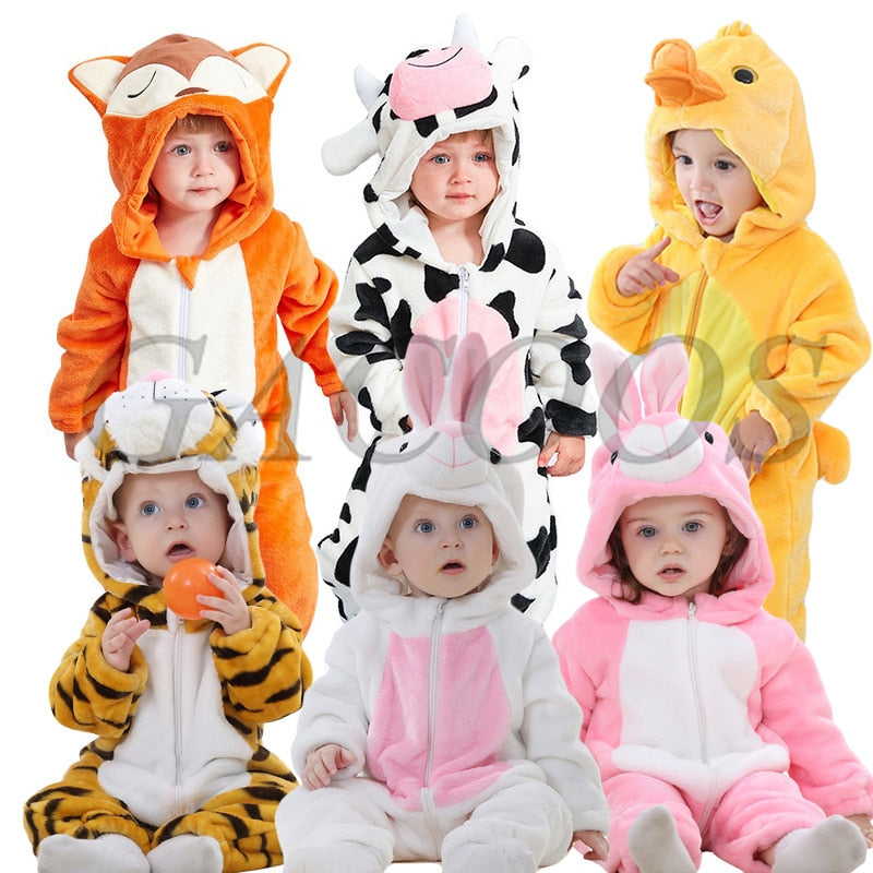 Baby Hooded Cartoon Romper – Cozy Cute Outfit | Toki Toy Box