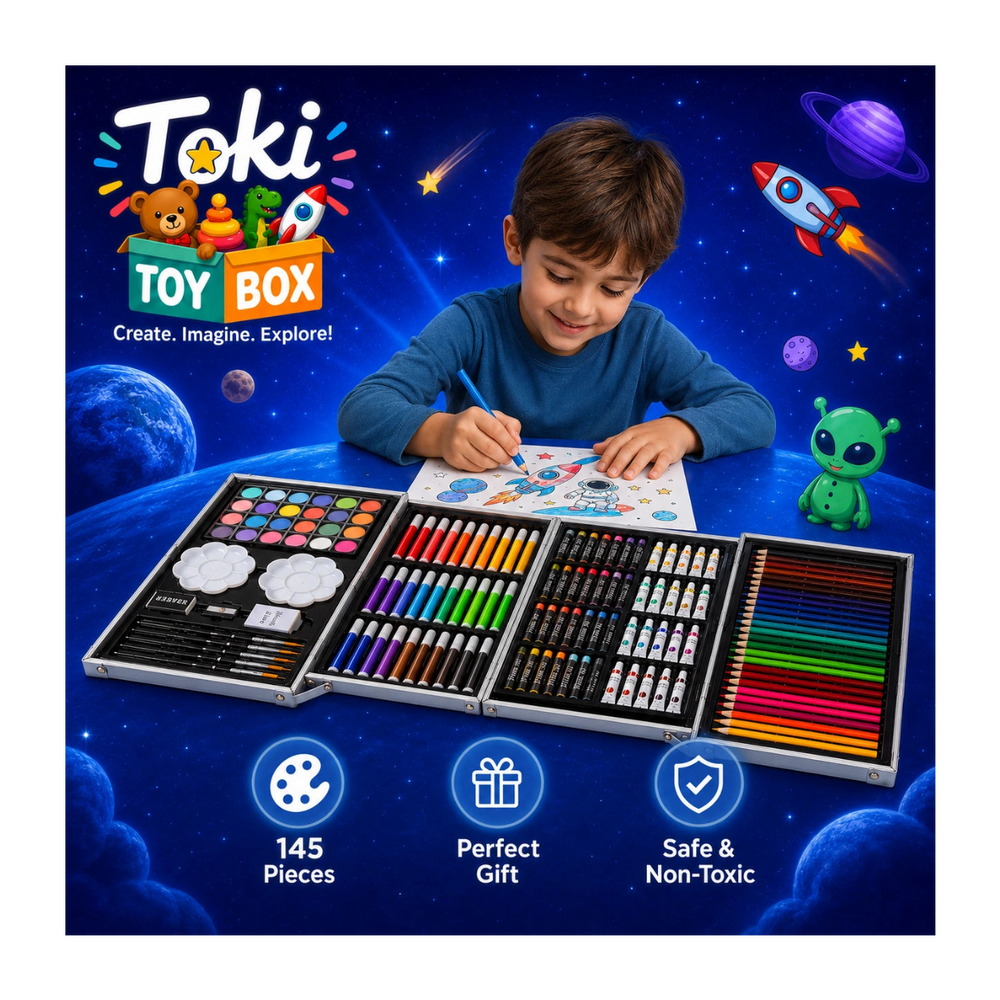 Art Set for Kids – 145-Piece Kit - Toki Toy Box