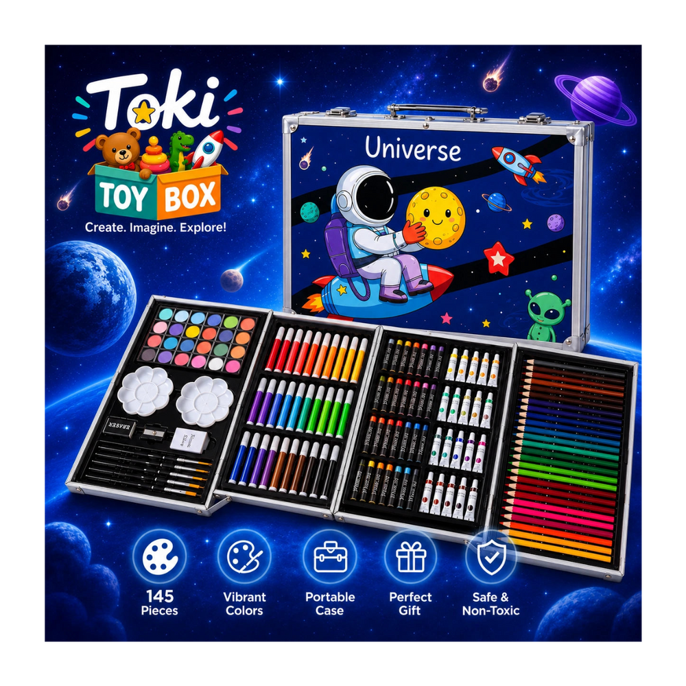 Art Set for Kids – 145-Piece Kit - Toki Toy Box