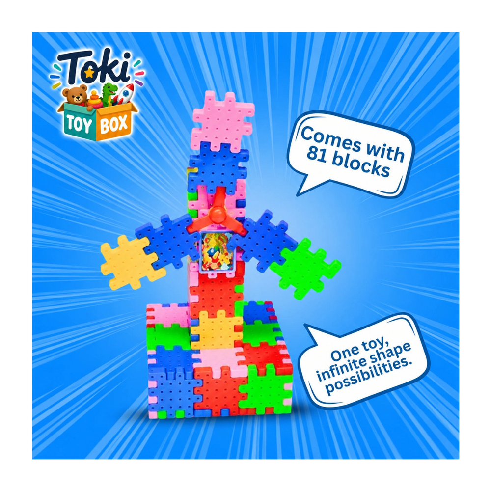 Motorized Gear Building Blocks – 101pc STEM Set - Toki Toy Box
