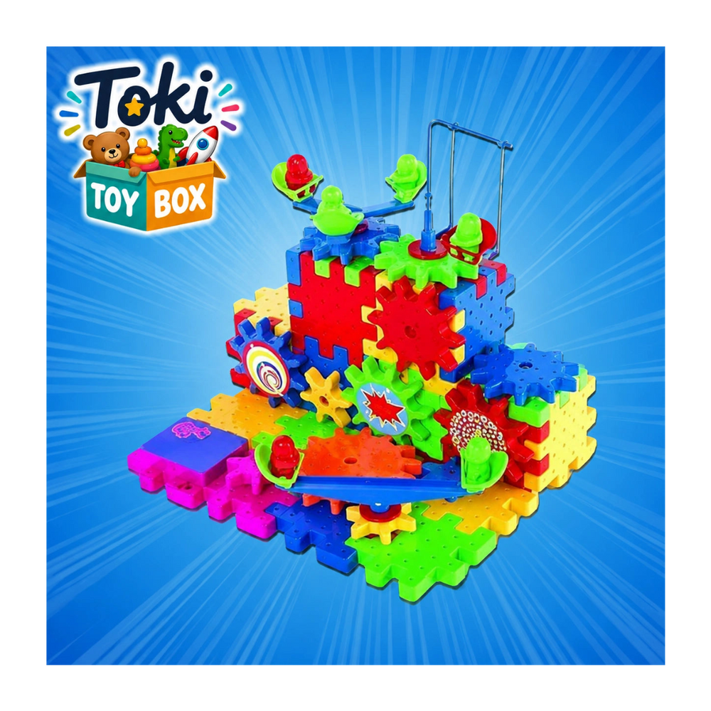 Motorized Gear Building Blocks – 101pc STEM Set - Toki Toy Box